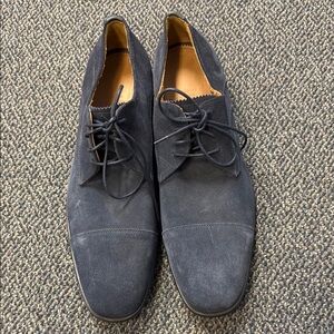 NWT Aquaitalia Mens Blue Suede Toe Oxford Shoes